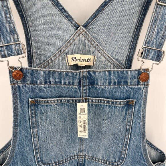 Madewell Overalls Size L Oversized Carpenter Wide Leg Blue Denim Cotton Utility - Picture 5 of 16